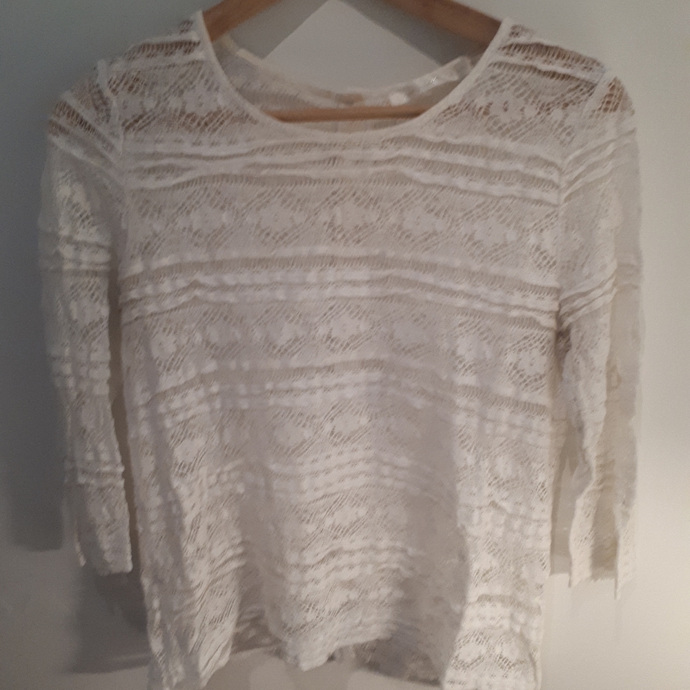 White crochet blouse